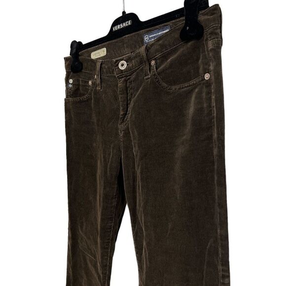 Ag Adriano Goldschmied The Stevie Slim Straight Corduroy Pants in Brown - Picture 3 of 12